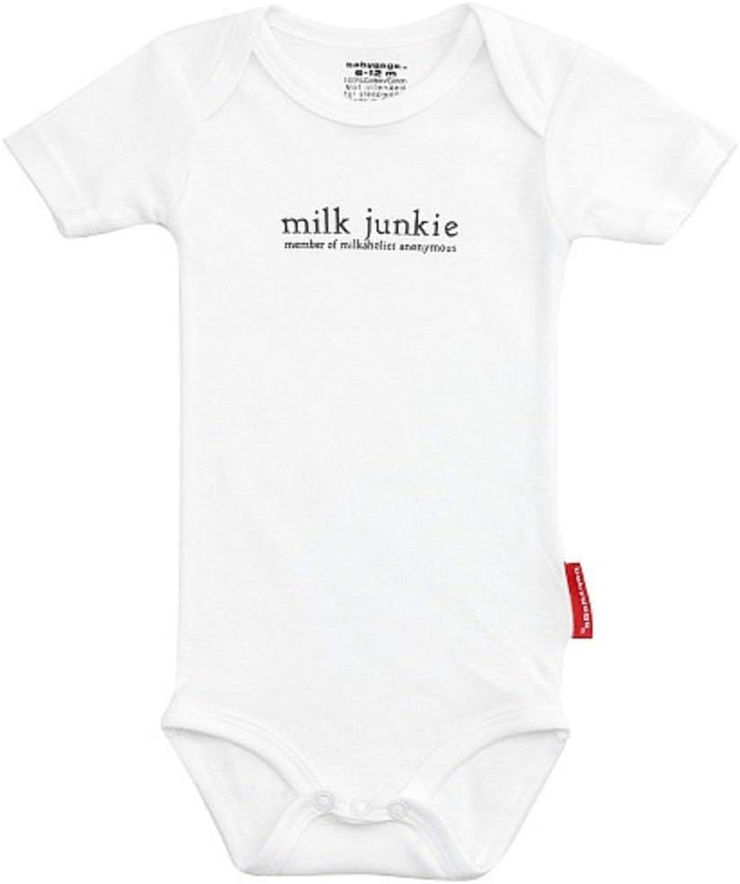 Silly Souls, Inc Milk Junkie Unisex Hilarious Baby Onesie Short Sleeve White 0-3 Months