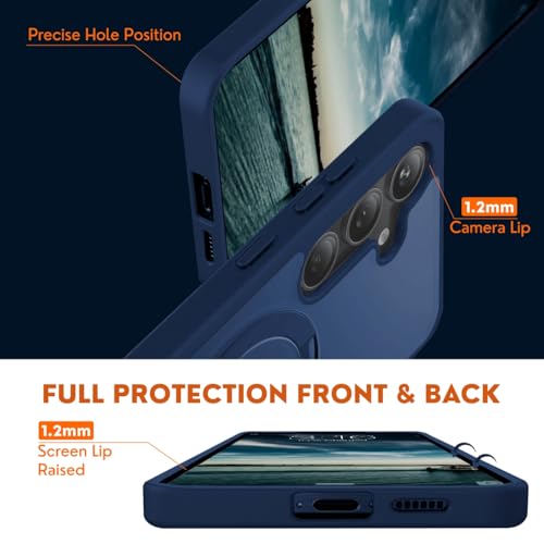 Image of AIBEX Back Cover OStand for Samsung S26 Plus 5G MagSafe Compatible | Ring Kickstand with Magnetic Alloy Ring Metal | Wireless Charging Support | Scratch Resistant Slim | Armor Protection Case - Blue