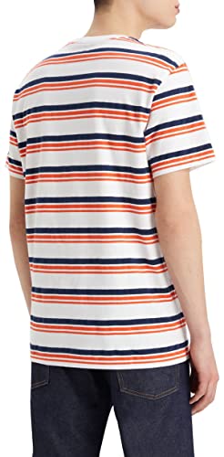 Image of Levi's Original Short-Sleeved Housemark T-Shirt, Men's T-Shirt in Original Levi's Quality, Regular Fit with Crew Neck, Andres Stripe Bright White, XS