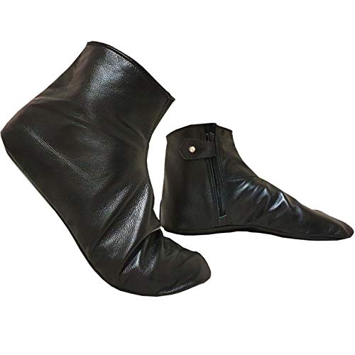 Ledersocken mit Reißverschluss - Aus echtem Ziegenleder - Hält warm, qualitativ, wasserdicht - Fermuarli Mest Masd Mesd Mast Khuff Gebetssocken Wudu Corap Mesh Fermarli (40)