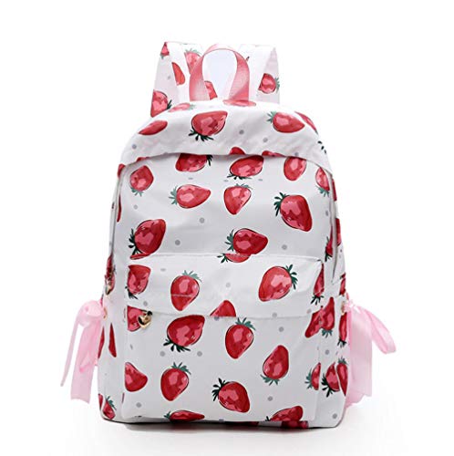 Preisvergleich Produktbild LYHZXC Rucksack Erdbeer-Zeichenrucksack Für Frauen, Schultaschen Für Kinder, Wasserdichte Und Atmungsaktive Schultaschen Für-B