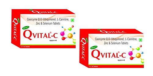 Shreys Qvital-C, Coenzyme Q10, L-Carnitine, Zinc, Selenium - 60 Tablets (Heart Health & Energy Metabolism) - Pack of 2 (B072JYYCSC) Amazon Price History, Amazon Price Tracker