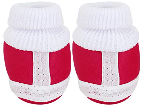 Image of Neska Moda 0 To 6 Months Baby Boys & Girls Cotton Butterfly Slip On Baby Booties