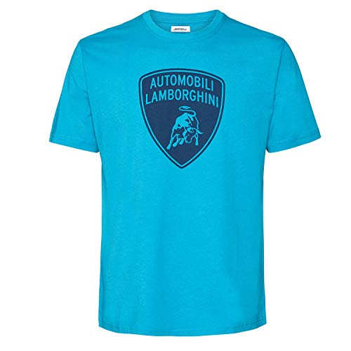 Automobili Lamborghini Sportscar T-shirt pour homme Motif bouclier bleu marine - Bleu - L