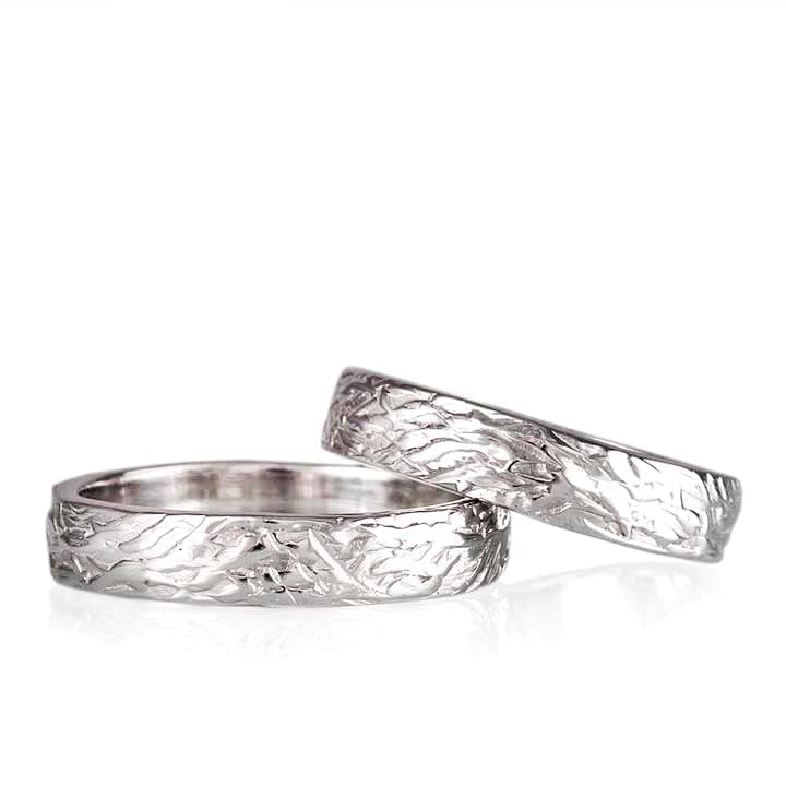 4 mm Ehering-Set, passendes Ehering-Set für Paare, personalisiertes Ehering-Set aus Silber für Mann und Frau