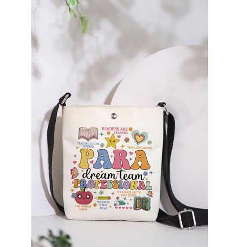 MAOFAED Paraprofessional Gift， Teacher Aide Gift， Para Appreciation Gift， Paraprofessional Dream Team Crossbody Bag3