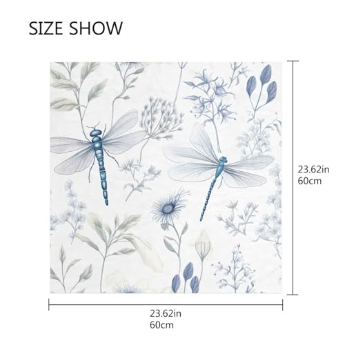 Square Scarf Elegant Dragonfly Silk Feeling Bandanas Head Scarfs Hair Wraping Neckerchief for Women 23.6 Inch2