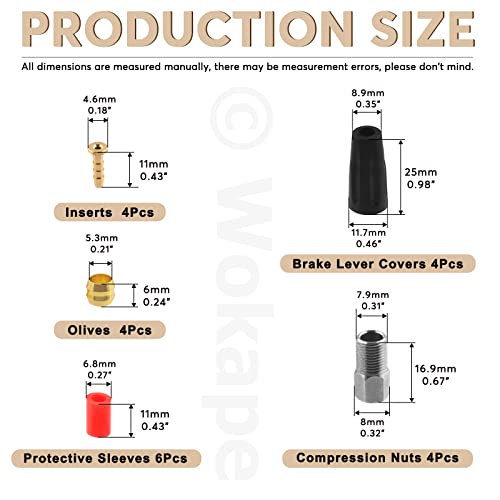 image for Wokape 25Pcs 2500mm Bike Hydraulic Brake Hose Kit with Needle Driver I