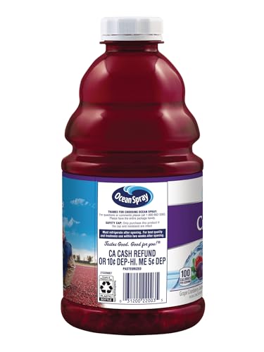 Image of Ocean Spray Cran-Grape Cranberry Grape Juice Drink, 46 Ounce Bottles (Pack of 8)
