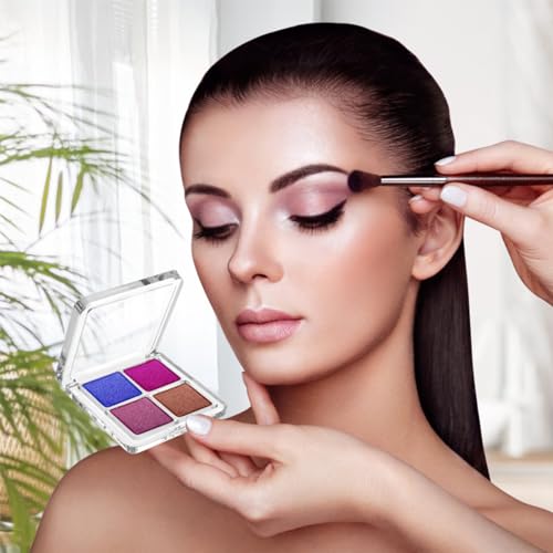 4 PCS Clear Empty Eyeshadow Pallet Empty Eyeshadow Palette 4 Grids Eyeshadow Palettes Storage Boxes & 6 Grids DIY Eyeshadow Palettes Refillable Makeup Container Case for Eyebrow Powder Blush Lipstick