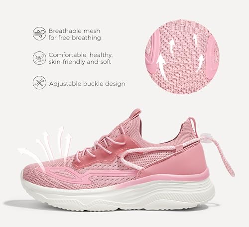LUCKY STEP Women's Slip On Walking Shoes Mesh Tennis Workout Comfortable Lightweight Athletic Gym Trainers Stylish Breathable Fashion Sneakers2