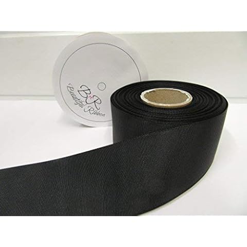 50mm Double Sided Grosgrain Ribbon Black Cover