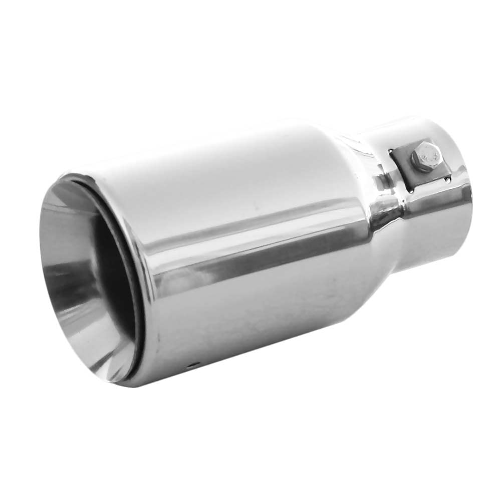 Embout D'Échappement GOZAR Chrome 60mm - Acier Inoxydable, Courbé, Pour Styliser Et Protéger
