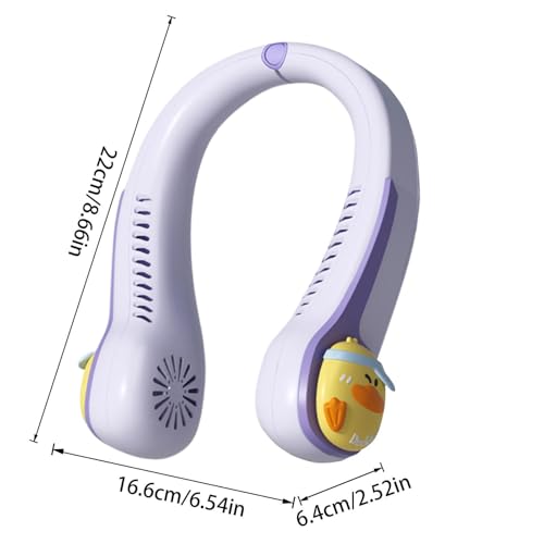 Ventilador de cuello portátil USB con 3 velocidades para viaje 6