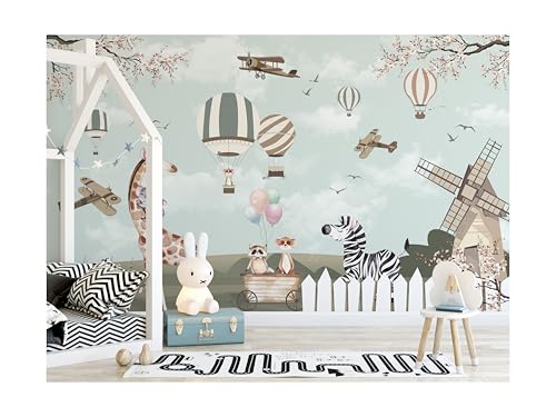 Murwall Kids Woodland Animals & Vintage Aircraft Wall Murals
