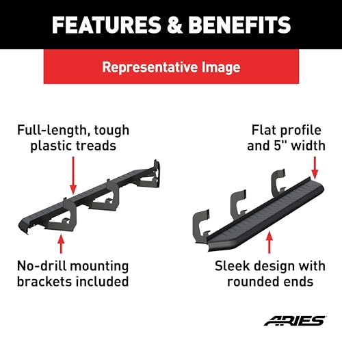 Estribos ARIES AeroTread para SUV 5x76 pulgadas negro miniatura 4