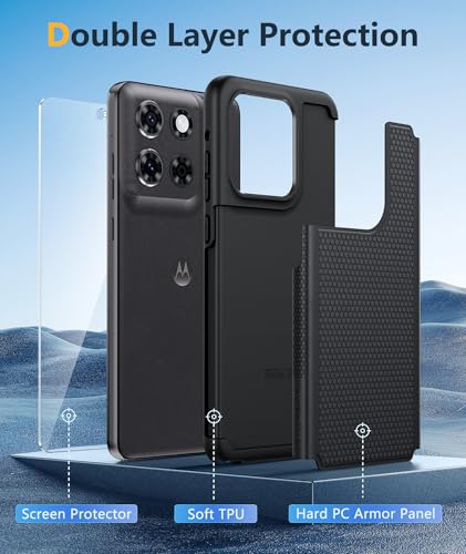 Image of FNTCASE for Moto G Stylus 2026 /2025 Case: Motorola G Stylus 2025 Case 14FT Military Grade Drop Protection with Screen Protector Shockproof Non-Slip Matte Dual Layer Phone Cover - 6.7 inch (Black)