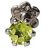 Diwani 14k Gold 3.0mm Natural Peridot Gemstone Engagement Wedding Nose Lip Labret Monroe Body Pierci