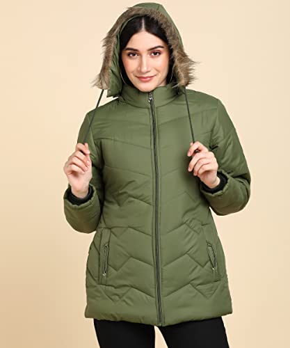 Image of Ellipse Nylon Regular Length Jacket For Girls Solid Color Women's Winter Jacket Stylish Quilted Regular Fit Full Sleeves Jacket