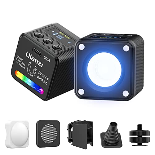 Ulanzi L2 COB RGB LED Video Light, 360Â° Full Color Portable Led Light for Camera Lighting, Magnetic Super Mini Cute Cube Light for Toy, Stop Motion and Micro Photography