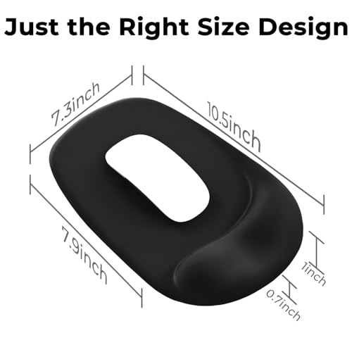 Miniatura 7 de Eoocoo Alfombrilla Ratón Ergonomica Con Reposamuñecas De Gel, Duradero Mouse Pad, Lavable Alfombrilla De Ratón, Base Antideslizante, Mousepad Para Oficina, Juegos, Computadora Portátil, Negro