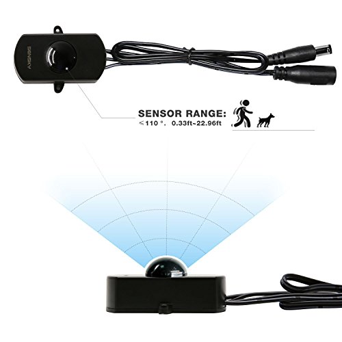 SENSKY BS010H DC 12V to 30V 3A Mini Pir Motion Sensor Switch,Occupancy Sensor Switch for Gun Safe, Kitchen Cabinet, Pantry, Closet led Lighting (Black-Without Light Sensor) - Thumbnail 4