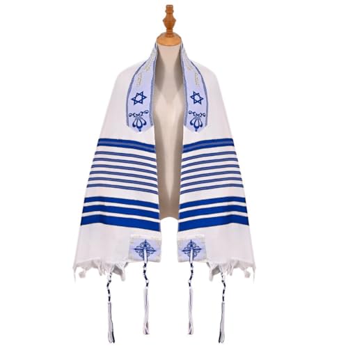 Jewish Tallit Katan Israel Prayer Shawl with Tzitzit Strings Israel Traditional Tallit with Blessing on Neckband for Men Women4