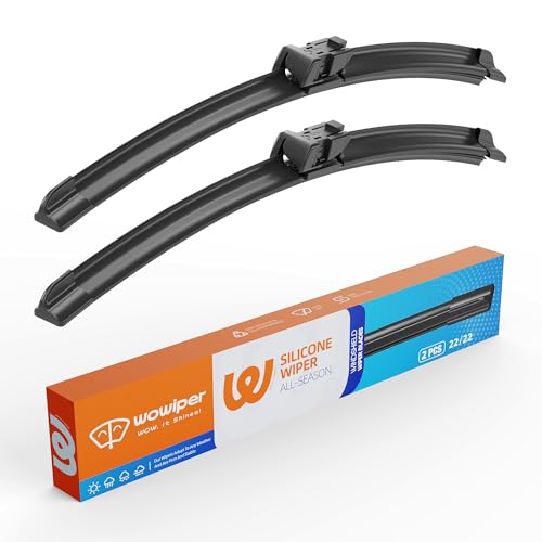 Image of Silicone Wiper Blades 22 inch + 22 inch Automotive Replacement Windshield Wiper Blades for 2019-2014 Chevrolet Silverado 1500 2500 3500 HD /GMC Sierra 2019-2014 Wipers for Front Windshield(Set of 2)