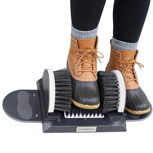 LITUNZEYU Adjustable Width Boot Scrubber & Shoe Cleaner - Heavy Duty,Outdoor/Indoor Use to Remove Mud, Snow,Dirt,Garden,Garage,Farm,Patio Brush