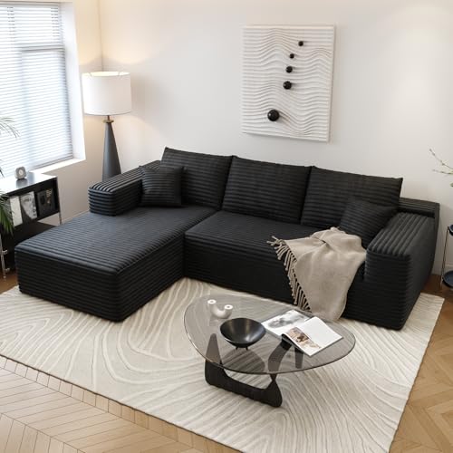 Image of Settab 95 inch Boneless Couch Modular Sectional Sofa L-Shape Lounge Cloud Couch,Flexible Module Combination for Living Room, No Assembly