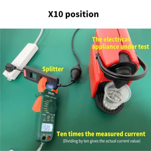 Image of 2Pcs KJ79D AC Line Splitter, Line Splitter for Clamp Meter, 10x Measurement, 15A Max Current, for US Outlets(Black) (KJ79D Black 1pcs)