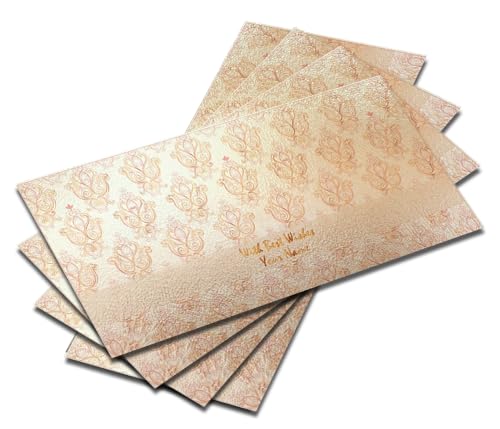 Image of Brown Cloud Customised Gold Foil Shagun /Money /Gift Envelope /Lifafa printed on Velvet finish card with inside printing with Personalized Message /Name for festivals /events (SE IN 07)(Pack of 10)