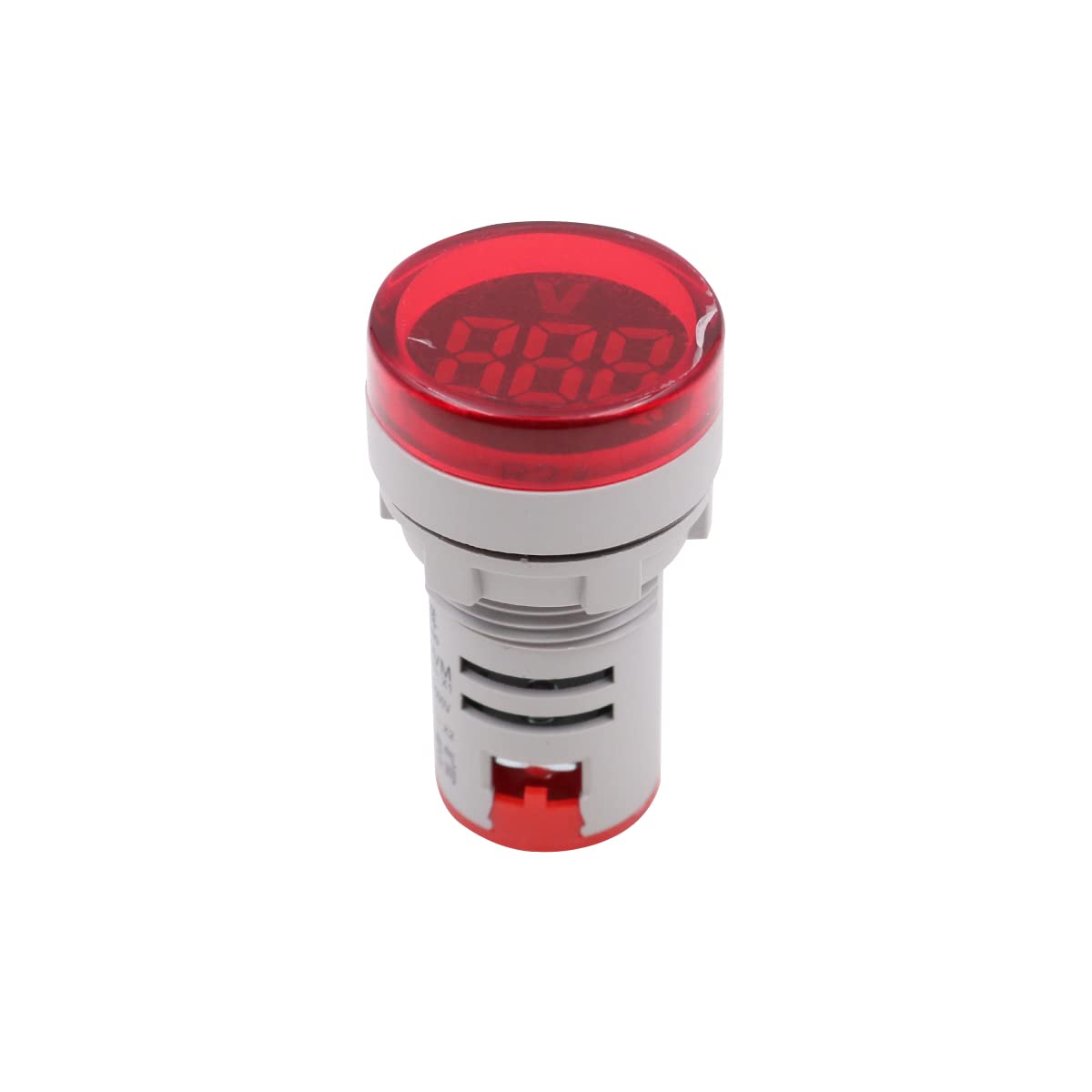 2pcs 22mm Indicador de medidor de voltaje LED rojo AC20-500V, voltímetro digital para equipos domésticos o industriales - Redondo