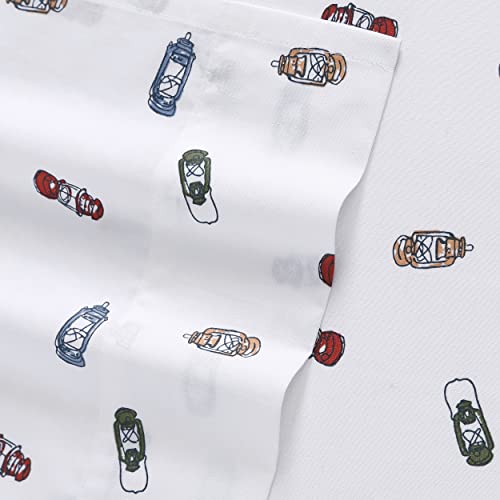 Image of Eddie Bauer - King Sheets, Cotton Percale Bedding Set, Crisp & Cool Home Decor (Explore Lantern White, King)
