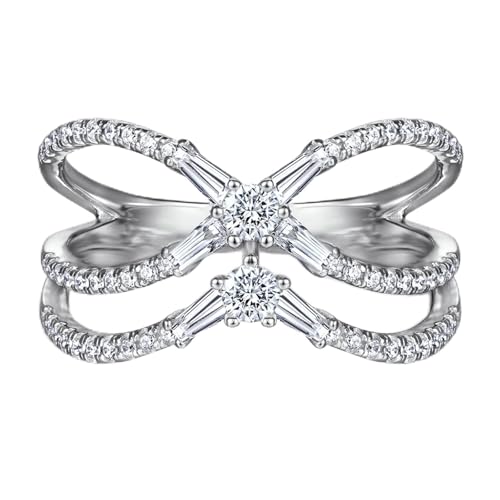 Bague Argent Véritable Croix Oxydes de Zirconium pour Femme