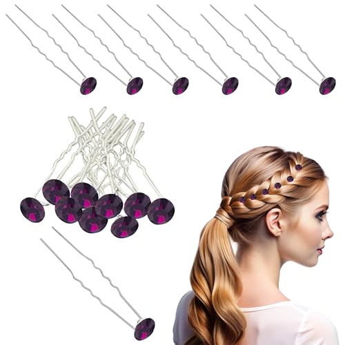 Trimming Shop Cristal Épingles à Cheveux Design Fleur pour Femmes Accessoire Mode, Mariage, Nuptial Accessoires, Fête, Acier Inoxydable & Plaqué Argent -...