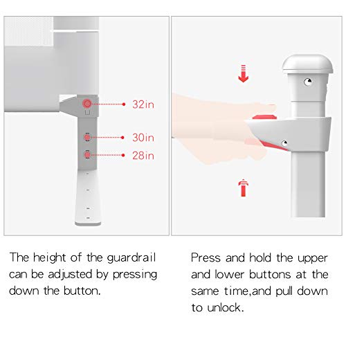 Maybabe Bed Rail. Baby Bed Rail. Extra Long And Tall Kids Bed Rail Guard -Bed Guard Rails For King&Queen 80 Inches Long(Gray-1 Pack) #TOP2