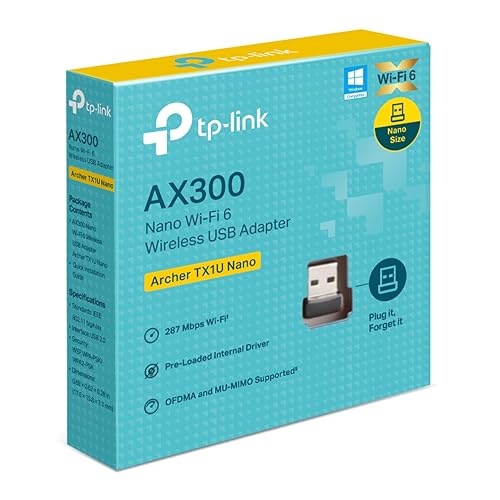 Image of TP-Link Archer TX1U Nano AX300 Wi-Fi 6 Wireless USB Adapter, 300 Mbps, MU-MIMO & OFDMA, Access Point Mode, Easy Setup, Supports Windows 11 /10 /7 and Linux