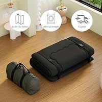 Kiseely Japanische Futon-Matratze, Faltbare Tatami-Matte, tragbare Schlafunterlage mit Tasche und Gurt, Bodenmatratze, verdickte Schlafmatratze, Camping-Matratze (Schwarz YU1, 150X200cm) – Ansicht 4