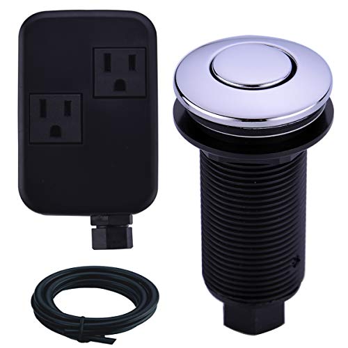 Buy 2 get 3 SINKINGDOM SinkTop Air Switch Kit with Chrome Long Button(Brass Cover) for Garbage Disposal