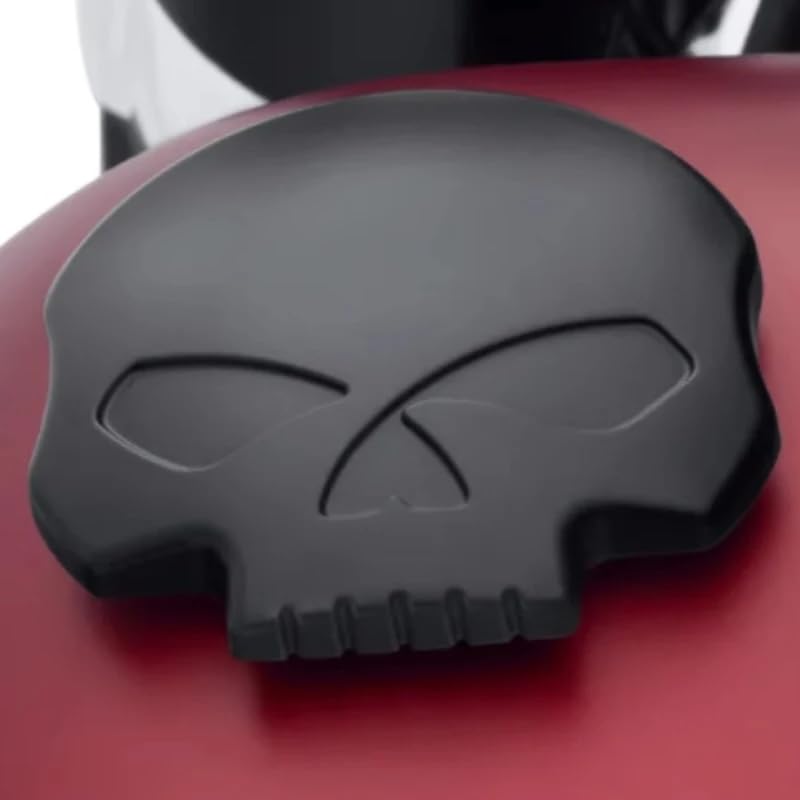 Tappo Serbatoio Benzina a Vite Nero Split Skull, Alluminio Pressofuso, Per Moto Harley Sportster XL883 XL1200 Dyna Fat Boy Breakout, Ventilato