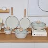 Ceramic Cookware Sets 15PCS Pots and Pans Set Non Stick (white15)
