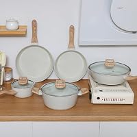 Ceramic Cookware Sets 15PCS Pots and Pans Set Non Stick (white15) — image 3