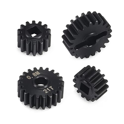 AMK Steel 14T-21T Capra Portal Gears, 27% UTB10 Overdrive Metal Gear for 1/10 RC Crawler F9 Axial Capra Upgrades (14T-21T)