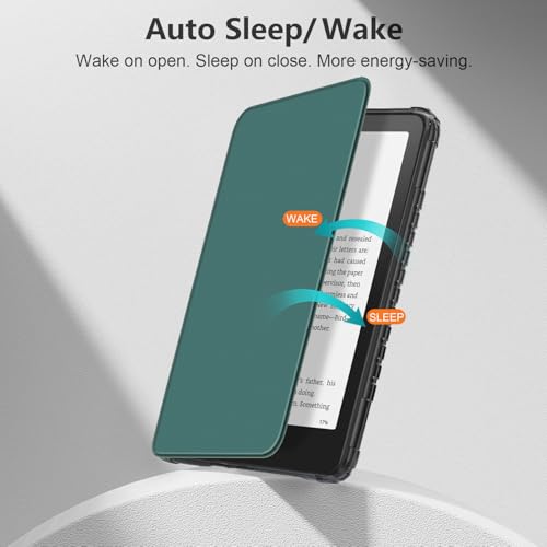 Image of Kindle Paperwhite Case 12th Generation 2024 - Slim Lightweight 7 Inch Book Cover with Auto Sleep /Wake | Protective Folio for Kindle Paperwhite 12th Gen,Green