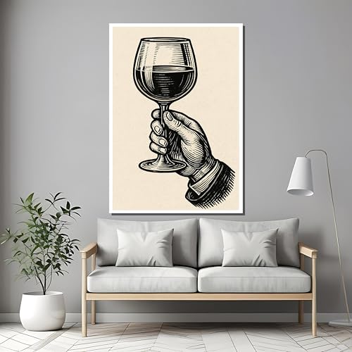 Décoration rustique classique avec une toile de verre à vin rétro pour salon authentique - 3