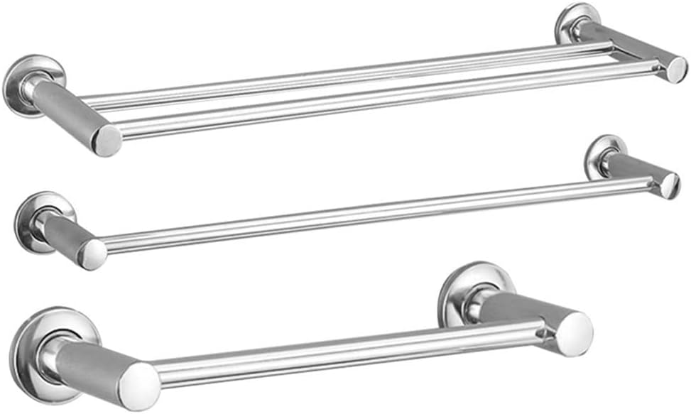 Stainless Steel Towel Rack Shower Shelf Wall-Mounted Holder Force Bathroom Pendant