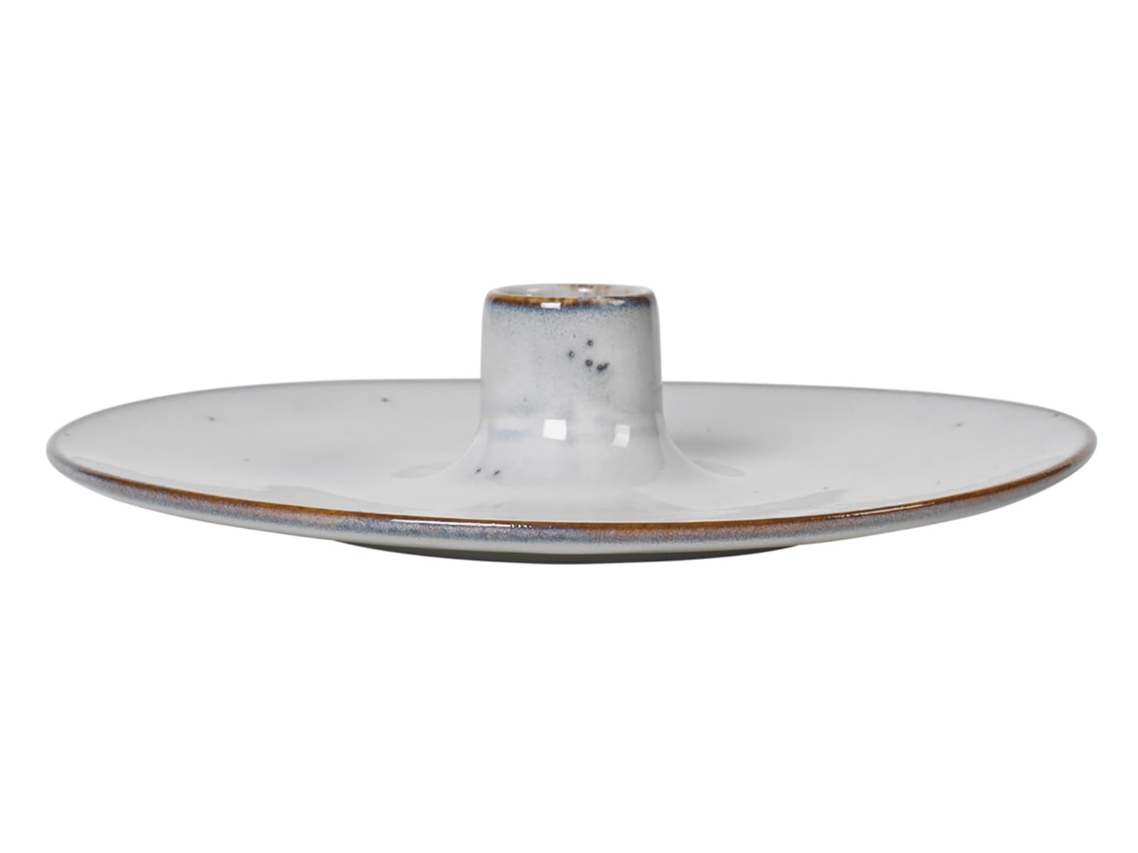 broste Copenhagen Candle Holder, earthenware, Beige, 18x4 cm