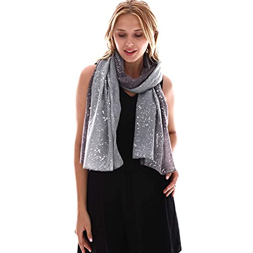 KAVINGKALY Leichter Abend-Wickel- oder Schal mit glitzernder Silberfolie für Damen Cover