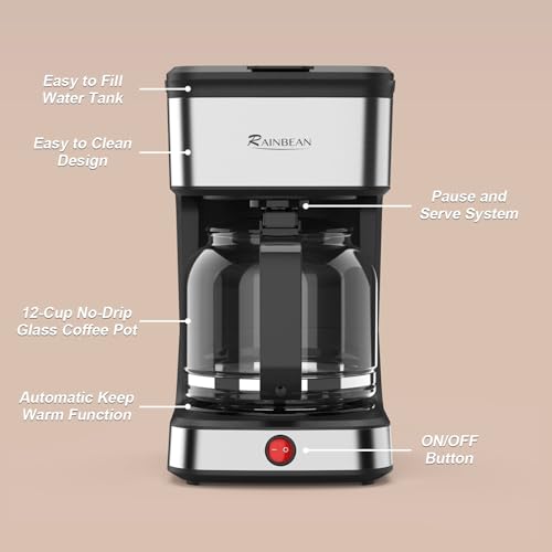 Cafetera de goteo con placa térmica y capacidad para 12 tazas miniatura 4